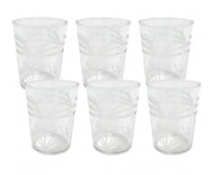 HK living engraved palms Wasserglas-6er-Set