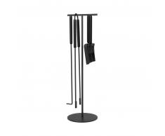 blomus ASHI Kamingarnitur - 5-teiliges Set - black - Ø 22 cm - Höhe 75,5 cm