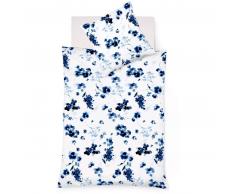 fleuresse Provence Cassis Bettwäsche-Set im Leinen-Mix - blau - 155x200 / 80x80 cm