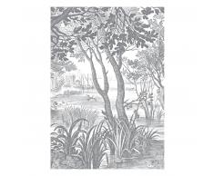 KEK Amsterdam Engraved Landscapes Fototapete - grau - 194,8 x 280 cm (= 4 Bahnen)