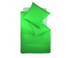 fleuresse Colours Bettwäsche-Garnitur - grasgrün - 135x200 / 80x80 cm