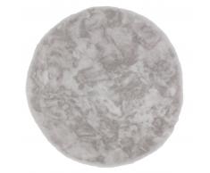 Schöner Wohnen Tender Kunstfell-Teppich rund - silber - Ø 120 cm