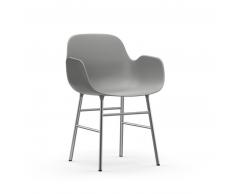 Normann Copenhagen Form Chrome Lehnstuhl mit Armlehnen - grey - H 80 x B 56 x T 52 cm