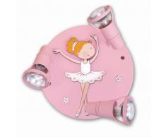waldi Leuchten Ballerina Deckenrondell - A++ - rosa - H 15 cm, Ø 27 cm