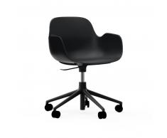 Normann Copenhagen Form Black Swivel Bürostuhl mit Rollen - Black - Höhe 86 cm x Ø 72,5 cm - Sitzhöhe 37-50 cm