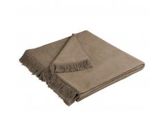 Biederlack Cover Cotton uni Sofaläufer mit Fransen - haselnuss - 50x200 cm