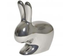 qeeboo Rabbit Chair Metall Finish Stuhl - silver - 68,8 x 39,5 x 80 cm