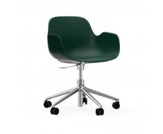 Normann Copenhagen Form Armchair Swivel Bürostuhl mit Rollen - Green - Höhe 86 cm x Ø 72,5 cm - Sitzhöhe 37-50 cm