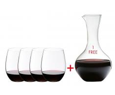 RIEDEL O CABERNET MERLOT GLÄSER 5er-SET + Dekanter Syrah GRATIS