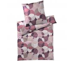 elegante Patch Bettwäsche-Set aus Mako-Satin - bordeaux - 200x220 / 2x80x80 cm