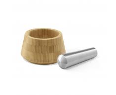 ZACK OPESO Mörser mit Stößel - Edelstahl matt - Mörser ø 13,7 x H 8 cm, Stößel ø 4,2 x H 14 cm