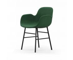 Normann Form Black Lehnstuhl Textil-gepolstert remix - green - 982 - H 80 x B 56 x T 52 cm