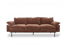 HK living Retro Sofa 3-Sitzer - royal velvet magnolia - 225x94x83 cm