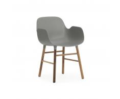Normann Copenhagen Form Walnut Lehnstuhl mit Armlehnen - grey - H 80 x B 56 x T 52 cm
