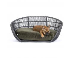 LABONI PRADO DESIGN LOUNGE-BETT FÜR HUNDE - Grey / Green - 110 x 74 x 48 cm