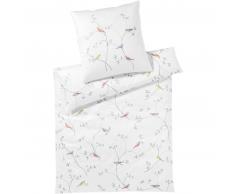 elegante Garden Love Bettwäsche-Set aus Seiden-Satin - weiß - 200x220 / 2x40x80 cm