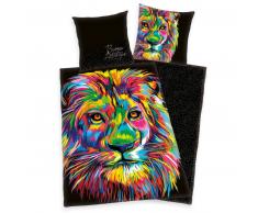 Herding Bureau-Artistique Löwe Bettwäsche-Set - bunt - 155x220 / 80x80 cm