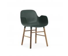 Normann Copenhagen Form Walnut Lehnstuhl mit Armlehnen - green - H 80 x B 56 x T 52 cm