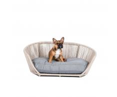LABONI VOGUE DESIGN LOUNGE-BETT FÜR HUNDE - White Shell / Dark grey - 110 x 74 x 48 cm