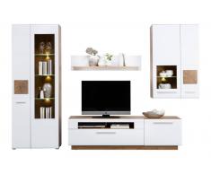 Hom´in Wohnwand SAVONA,Holznachbildung,Weiß