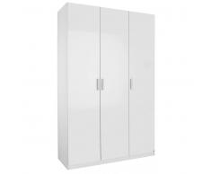 Hom´in Drehtürenschrank 3-türig MENARO,Holznachbildung,Weiß