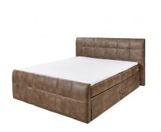 XORA Boxspringbett FELIX,Stoff,braun