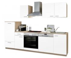 Menke Küchen Küchenblock Classic,Holznachbildung,Weiß