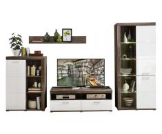 Z2 Wohnwand CROWN X,Holznachbildung,Weiß
