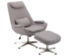 Z2 Fernsehsessel mit Hocker ADINA,Stoff,grau
