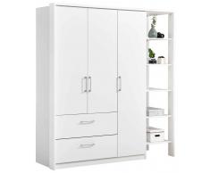 Z2 Drehtürenschrank 3-türig ZAMORA,Holznachbildung,Weiß