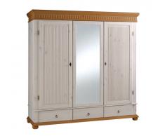 Z2 Drehtürenschrank 3-türig HELSINKI (NOA/HEIDI),Massivholz,Weiß