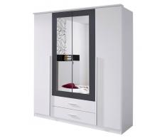 Z2 Drehtürenschrank 4-türig KREFELD,Holznachbildung,Weiß