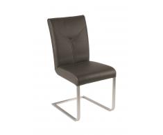 Novel Freischwinger-Stuhl Mary,Leder,grau