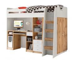 Hochbett UNIT,Holznachbildung,Weiß