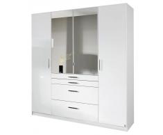 Hom´in Drehtürenschrank 4-türig HOMBURG,Holznachbildung,Weiß