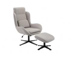 Z2 Fernsehsessel mit Hocker FELIX,Stoff,grau