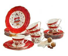 Zurbrüggen Kaffeeservice X-Mas Dekor 18 T X-MAS DEKOR,Porzellan,rot