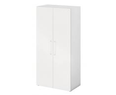 Welnova Drehtürenschrank MAXI MIX,Holznachbildung,Weiß