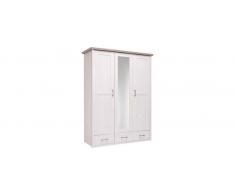 Z2 Drehtürenschrank 3-türig LUCA,Holznachbildung,Weiß