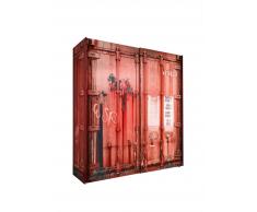 Zurbrüggen Schwebetürenschrank 2-türig CONTAINER,Holznachbildung,rot
