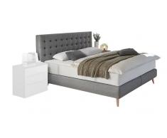 Welnova Boxspringbett FUSTIC,Stoff,grau