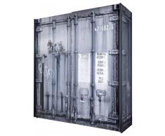 Zurbrüggen Schwebetürenschrank 2-türig CONTAINER,Holznachbildung,grau