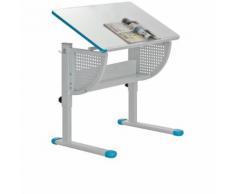 Kinderschreibtisch SMILE höhenverstellbar + neigbar blau/ weiss hjh OFFICE
