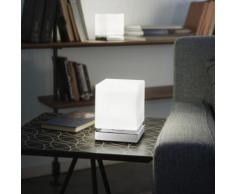 Fabas Luce Brenta LED Tischleuchte mit Dimmer B: 11 H: 14 T: 11 cm, chrom/weiß 3407-30-138, EEK: A+