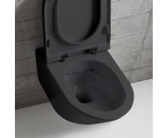 Globo FORTY3 SENZABRIDA® Wand-Tiefspül-WC L: 57 B: 36 cm, spülrandlos schwarz matt FOS05AR