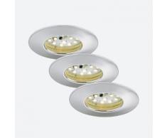 Briloner Attach 3er Set LED Einbauleuchten rund Ø 7,5 H: 2,8 cm, chrom 7204-038, EEK: A+. Diese Leuchte enthält eingebaute LED-Lampen. A++ (LED), A+ (LED), A (LED). Die Lampen können in der Leuchte nicht ausgetauscht werden.