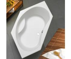 Ottofond Aqaba Eck Badewanne weiß L: 140 B: 140 H: 42 cm mit Wannenträger 702201+99CB62