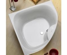 Ottofond Lima Eck Badewanne weiß L: 140 B: 140 H: 50 cm Schenkellänge 140 cm, 295 Liter, mit Wannenträger 862301+990184