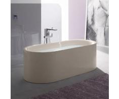 Bette Lux Oval Silhouette freistehende Badewanne L: 190 B: 90 H: 57,5 cm Wanne pergamon, mit BetteGlasur Plus, Ablaufgarnitur chrom, +5 cm 3467-001CFXXS,PLUS+B625-901
