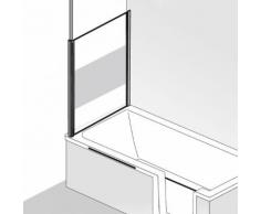HSK Premium Softcube Seitenwand zu Badewannenaufsatz B: 75 cm ESG mittig mattiert, Edelglas / chrom 6816075-41-100#Ed